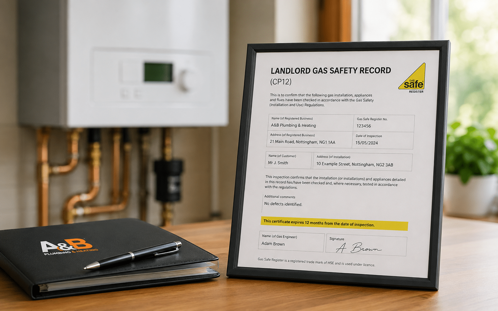 Landlord gas safety check on site
